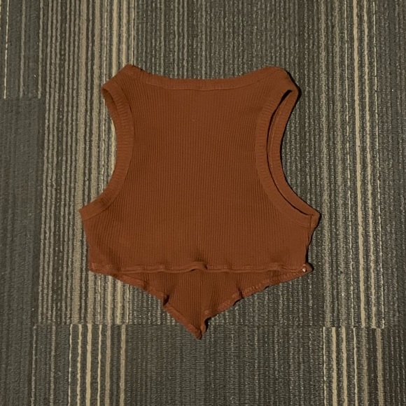 Brown Crop Tank Top - Picture 2 of 2